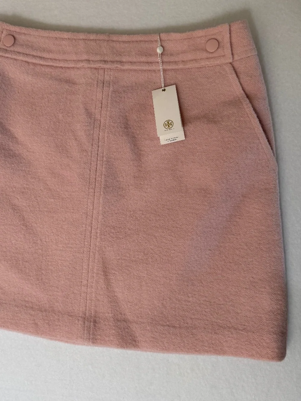 NWT Tory Burch Celeste Mini Wool Skirt in Coastal Pink Size 14